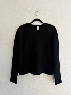 ST. JOHN Women’s Black Shimmer Tweed Multi-Zipper Pullover Sweater Coat XL